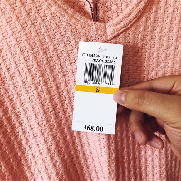 Cupio Blush Peach Soft High Low Hoodie - Picture 7 of 15